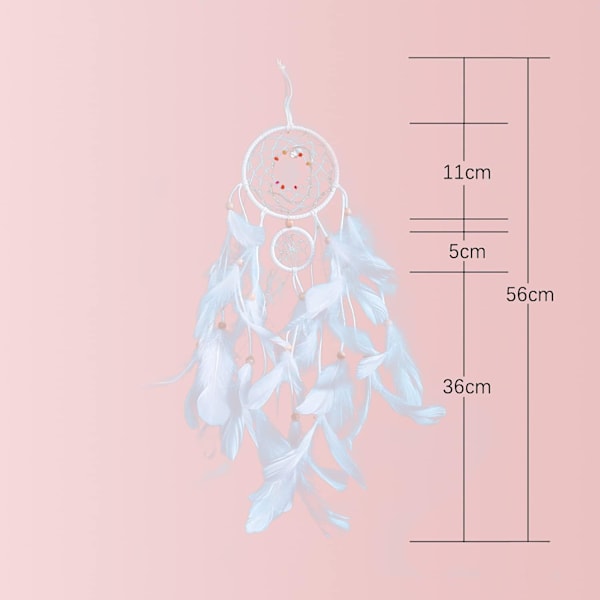 Stor Böhmisk Heminredning, Perfekt Gåva LED Ljus Dream Catcher, Halvcirkel Måne Dekor, Handgjorda Fjäderdrömfångare för Sovrum Väggupphängning