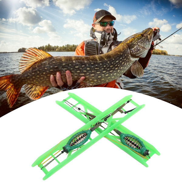 2-pack fiskefoderbur med fjäderhållare och blytyngd för fiskkarp 50 g