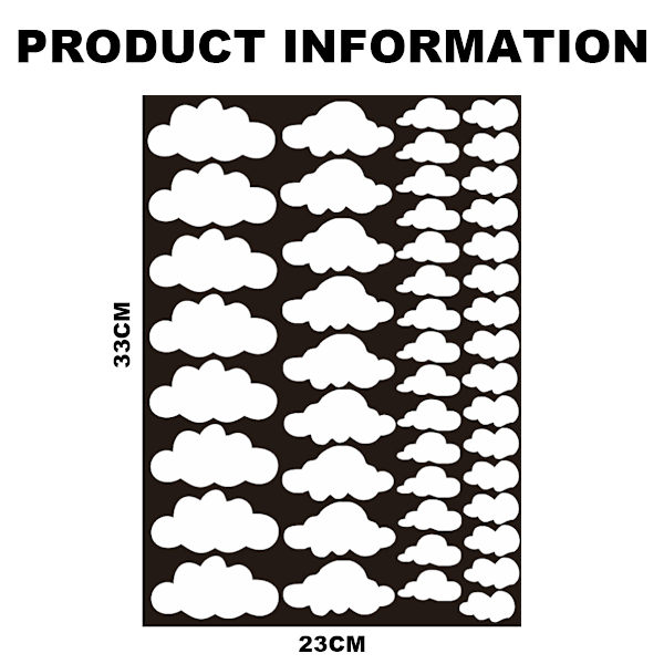 Moln väggdekaler för barnrum flickor pojkar - väggdekal - vit