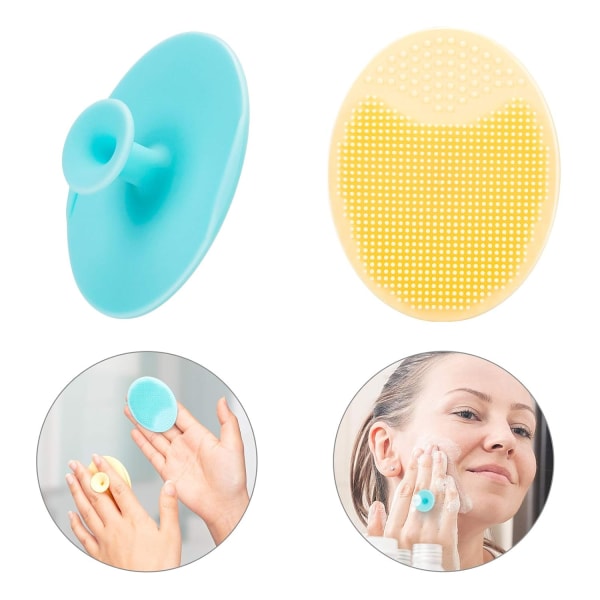 4 Pack Face Scrubber,Soft Silicone Facial Cleansing Brush Face Exfoliator Blackhead Acne Pore Pad Cradle Cap Face Wash Brush for Deep Cleaning Skin