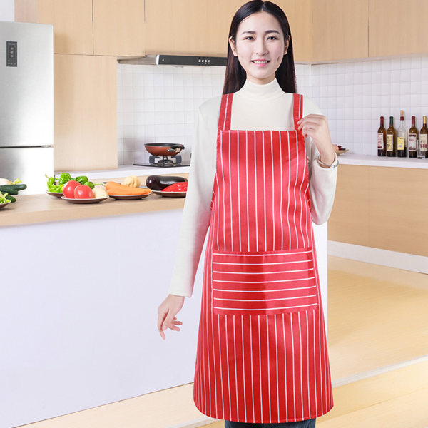 2-pack köksförkläden, justerbart haklapp mjukt kockförkläde wi Red