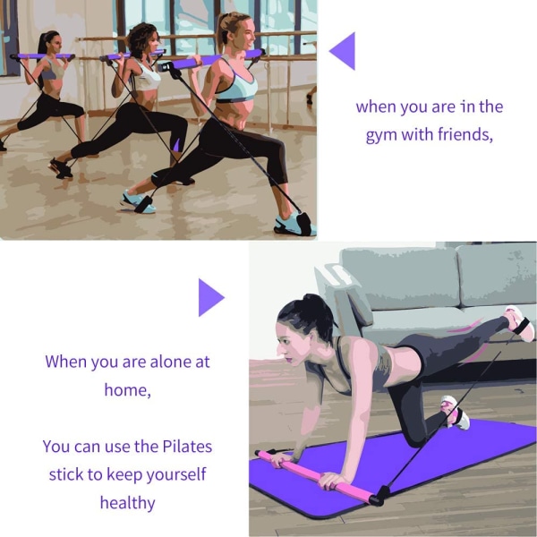 Bærbart Yoga Pilates Bar Kit, Pilates utstyr med