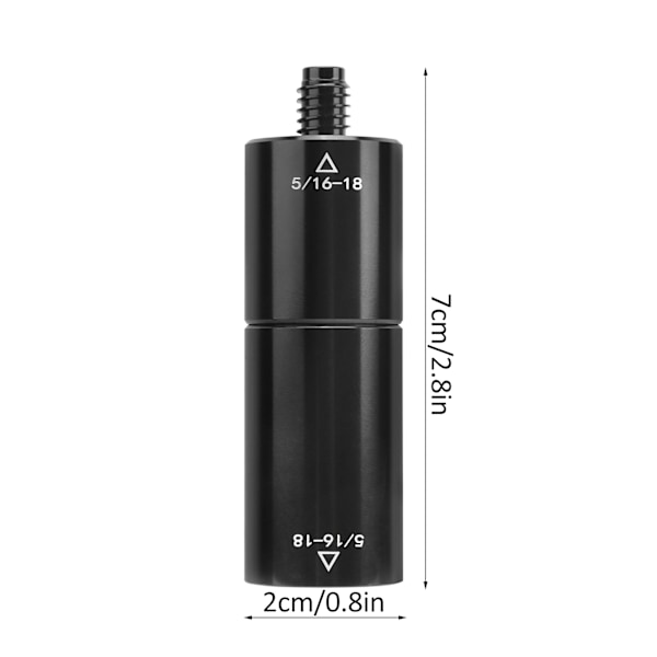 Musta Pool Extension Cue 2oz Biljardi Keskimmäinen Liitäntäakselin Jatke 5/16‑18 Hammas