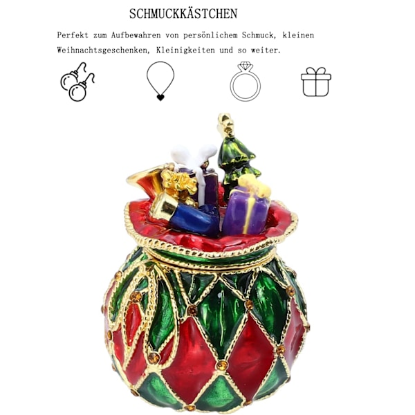 Unik julcharm, juvelbesatta julgransprydnadslådor för samlarobjekt, personliga eleganta handgjorda ornament som pryder ditt hem
