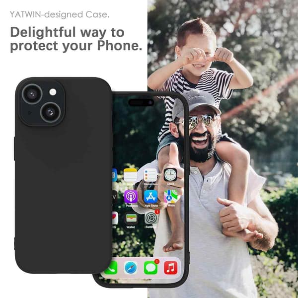 Ohut musta puhelinkotelo iPhone 14 / 13 -puhelimelle