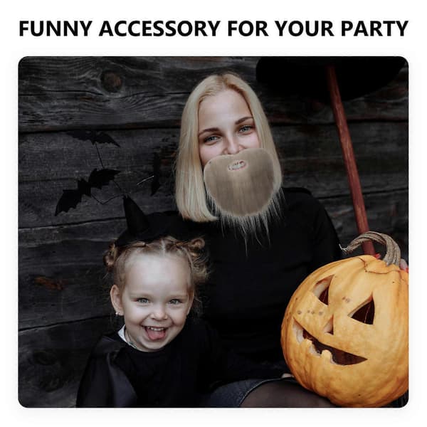 Falsk bart naturtro bart cosplay-tilbehør voksen grå stoff realistisk design 1-pakning