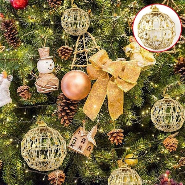 Eleganta paljettprydnader, handgjorda av skum-PVC, perfekta för julgransdekorationer, glitterdesign, blank guldhänganordning säkerställer stabilitet,