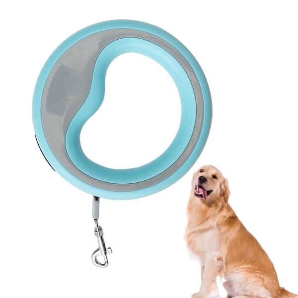 Inntrekkbar hundebånd Ergonomisk Heavy Duty Automatisk Inntrekkbar Kjæledyr Tau for Kjæledyr Hund Katt Gåing Trening Blå