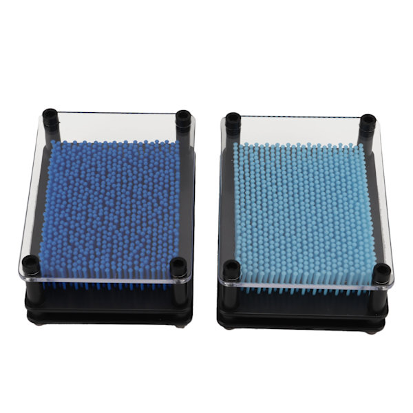 2 stk 3D Pin Art-leker Dekomprimer Stødig Ramme Interessant Holdbar Ny Blå Pin Art for Kontorbord Hjemmedekorasjon Gaver