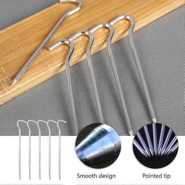 Sølvfargede teltplugger i aluminiumslegering for camping, 15-pakning