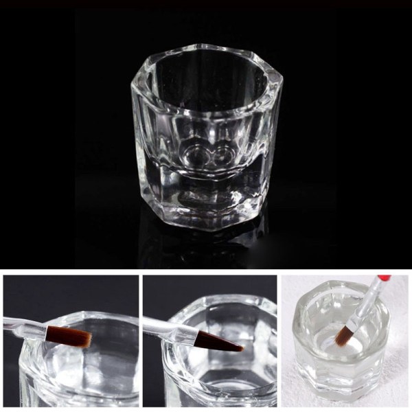 4 stk Mini Glass Krystallkopp Nail Art Akryl Flytende Pulver