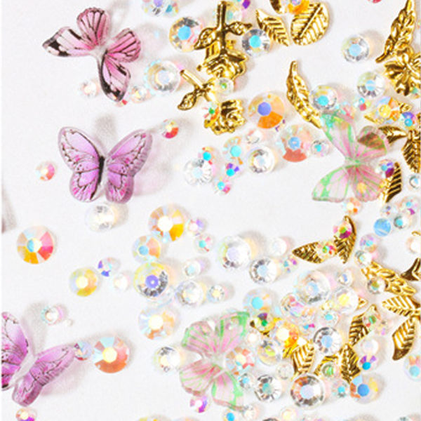 3D Butterfly Nail Charm 3D Resin Butterfly Nail Art i blandet form