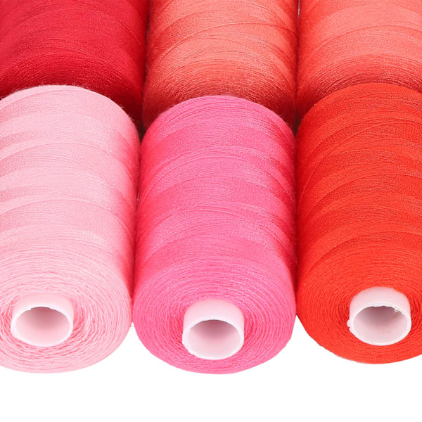 10 rullar röd sytråd set varm färg hushåll DIY tillbehör 1000 yards per spole