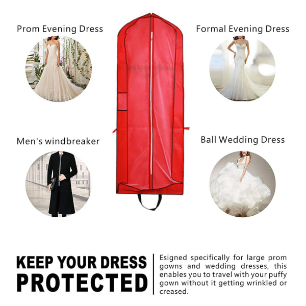 Beklædningstaske til lange brudekjoler Cover Protector Tasker