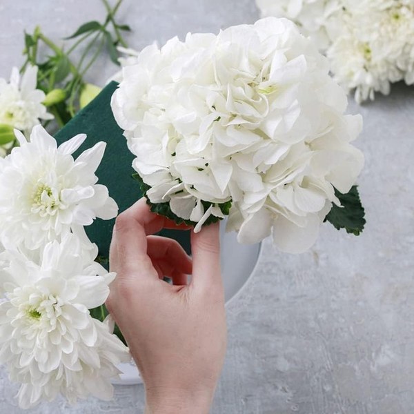 Konstgjorda blommor hortensia blomma, med stjälkar, för blomsterarrangemang bröllop