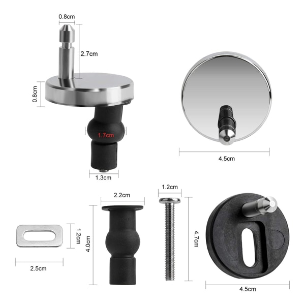 1 Pari WC-Istuimen Sarana, WC-Istuimen Saranan Kiinnitykset, WC