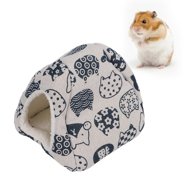 Winter Warm Hamster Bed Windproof Cozy Small Pet Cave Bed for Chinchilla Guinea Pig Hedgehog Ferret16x16x16cm / 6.3x6.3x6.3in White Cat Head