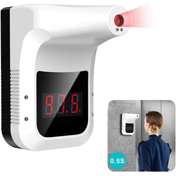 Infrarødt termometer Berøringsfrit digitalt K3-termometer, vægmonteret infrarødt pande-K3-termometer med LCD-skærm
