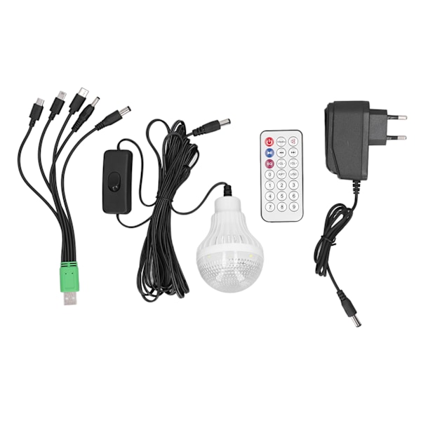 Solargenerator MP3 Bluetooth FM-radio LED-display Bärbar kraftstation med lampor för utomhus EU-kontakt 100‑250V