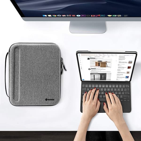Fodral för 12,9-tums iPad Pro (3:e, 4:e och 5:e generationen) 2018-2021, skyddsfodral för Magic Keyboard, strömadapter, kabel, USB