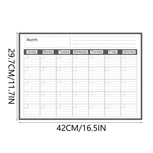 Stark magnetisk whiteboard-kalender för kylskåp, veckovis och månadsvis planerare A