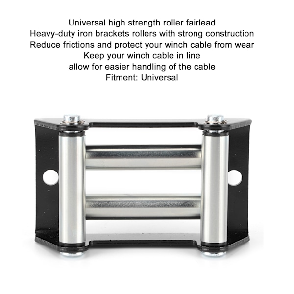 Heavy Duty Winch Roller Fairlead Galvaniseret 110mm/4.3in Hul afstand med Stærk Konstruktion