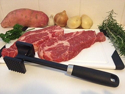 Solid Metall Köttmörningshammare, Dubbelsidig Klubba med Platt Texturerad Sida för Perfekt Ergonomisk Design, Halkfritt Grepp, Mångsidigt Köksredskap