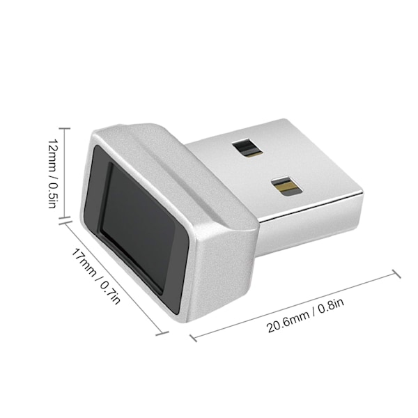 USB fingeraftrykslæser lille bærbar 0,5S 360° detektion computer USB fingeraftrykslogger til Windows10 11 til pc bærbar