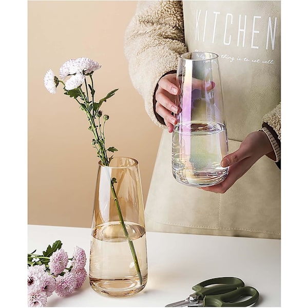 Ins Moderne Glasvase Iridescent Kristallklare Glasvase für Zuhause