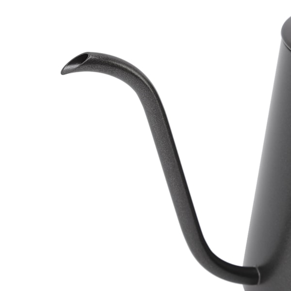Lång smal kaffekanna svart rostfritt stål rostfri liten häll över vattenkokare med lock för hem 350 ml