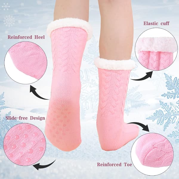 Dames Slippersokker Antislip Fleece Damesokker, Varme Bløde