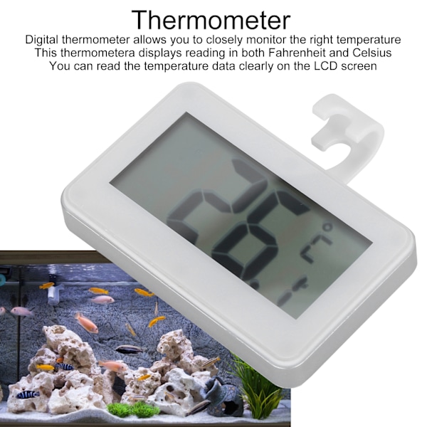 LCD Digitalt Akvarietermometer Temperatursensor Måler Hjemmekjøleskapstermometer