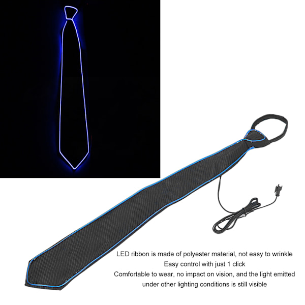 LED-slips med justerbare lysmoduser i polyester med nøkkelbryter for karneval, musikkfestival og fest