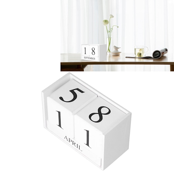 Träevighetskalender Elegant Praktisk Retro Fashion Style Miljövänlig Skrivbordskalender Block för Hemmakontor
