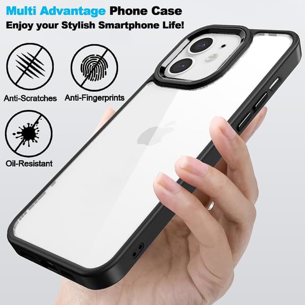 iPhone-puskurikotelo - Läpinäkyvä, mustalla värillä iPhone 11:lle