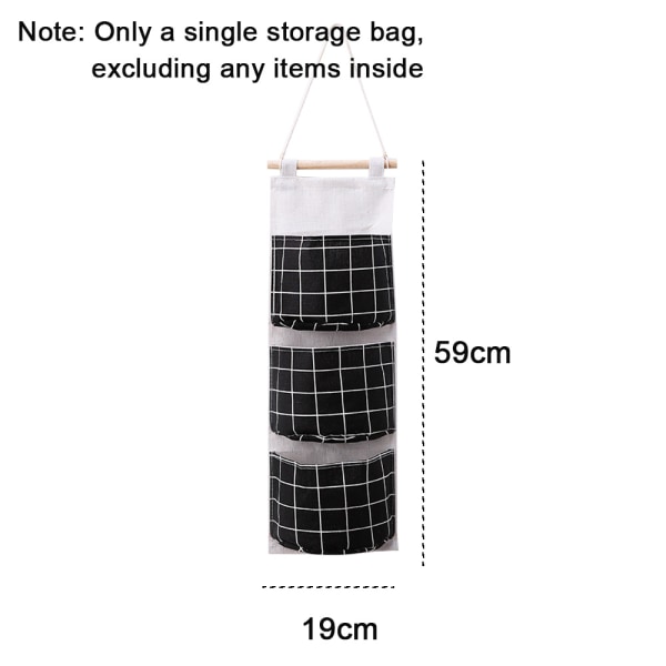 Tre fickor förvaringsväska hängande väska garderob hem vägghängande