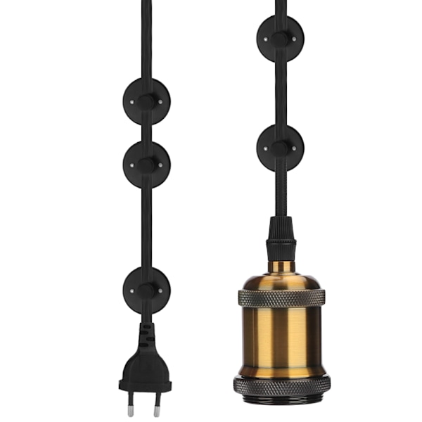 LED E27 85-265V Riippuvalaisin Vintage-tyyliin Ripustuslamppu 4m Virtajohdolla (kultakupari)