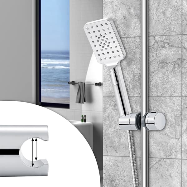 Dusjhodeholder med integrert design for universell stigerørsglidebryter, kromfinish for et elegant baderom