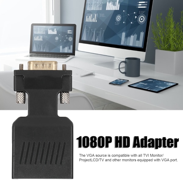 HD Multimedia Interface-hona till VGA-hane-adapter 1080P HD-konverteradapter för PC-bärbar dator