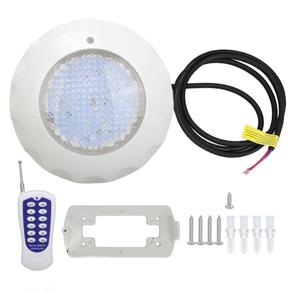 15W LED RGB Pool Light IP68 Vandtæt Undervands Pool Væglampe med Fjernbetjening til Swimmingpool AC12V