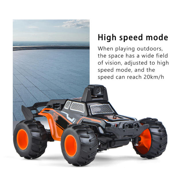 1/32 RC-bil 2.4G Simulering Off Road Fordon Fjärrkontroll RC Elektronisk Leksaksbil med Kamera för Barn LeksakOrange