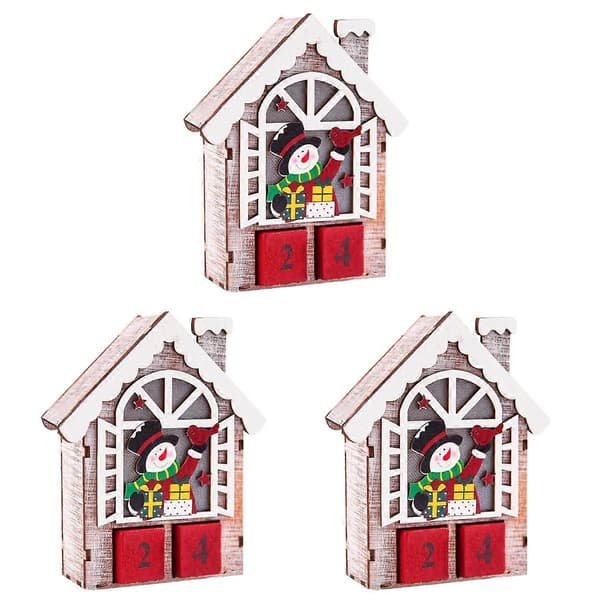Julekalender dekor trelysende kalender for nedtelling 3 stk
