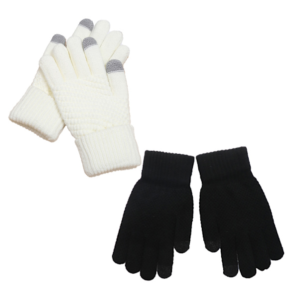 Vinter Touchscreen Handsker, Varme Strikhandsker Elastisk Manchet, Vinterhandsker