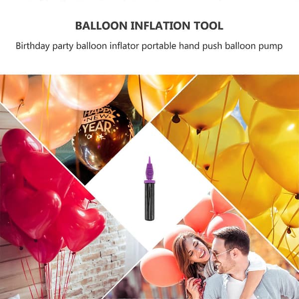 Manuell ballongpump för festbruk, 2-pack, lila