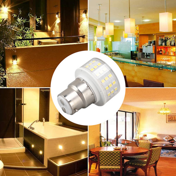 B22 LED Majslampe ABS 10W 1000LM Flimmerfri Energibesparende Lys til Loftbordskab AC 85‑265V Varm Hvid