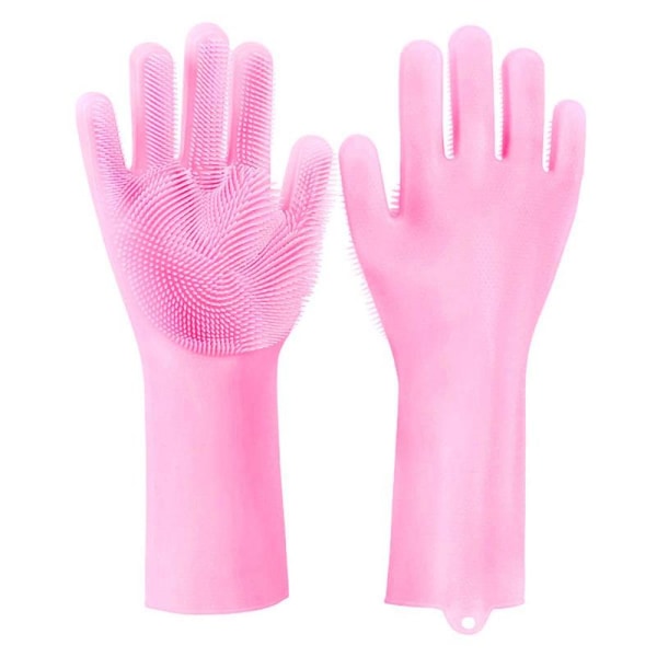 Silikondiskhandskar, gummiskurhandskar för disk Pink