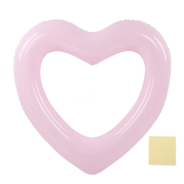 Hjerteformet svømmebøye 120cm tykk rivebestandig PVC-materiale oppblåsbar bassengflytering for bassengfeststrender rosa