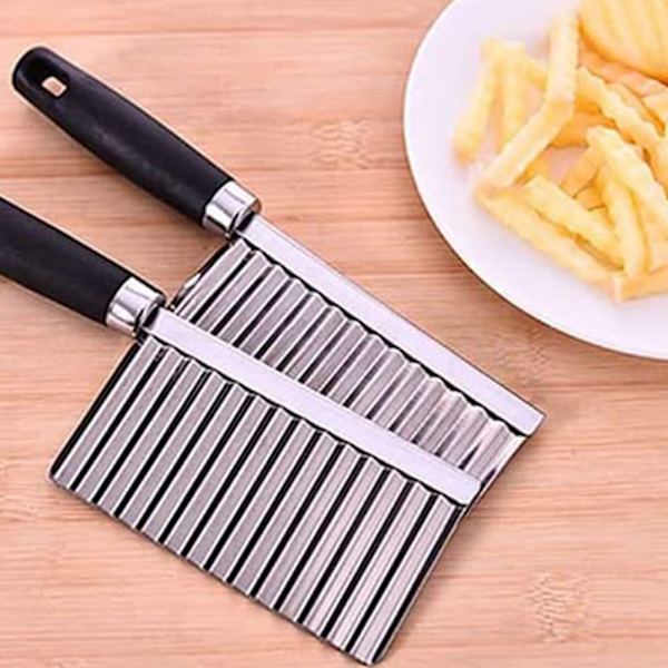 Bølgeblad i rustfritt stål for poteter og pommes frites