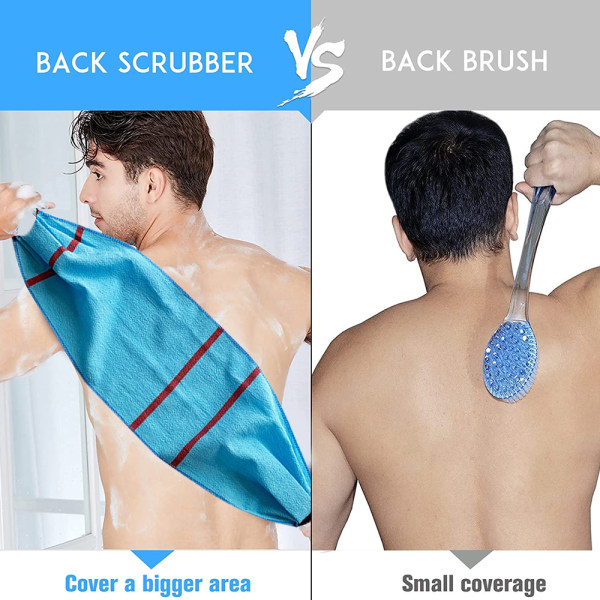 2 st Exfoliating Back Scrubber Body Shower Deep Cleansing Skin M blue