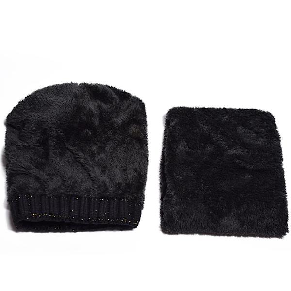 Trendy varm strikket hue med fleeceforing - efterår/vinter - eksklusivt design